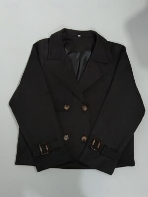 Casual Regular Plain Turndown Long Sleeve Short Jacket - Image 7