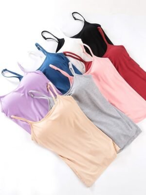 Casual Regular Plain U Neck Sleeveless Camisole - Image 1