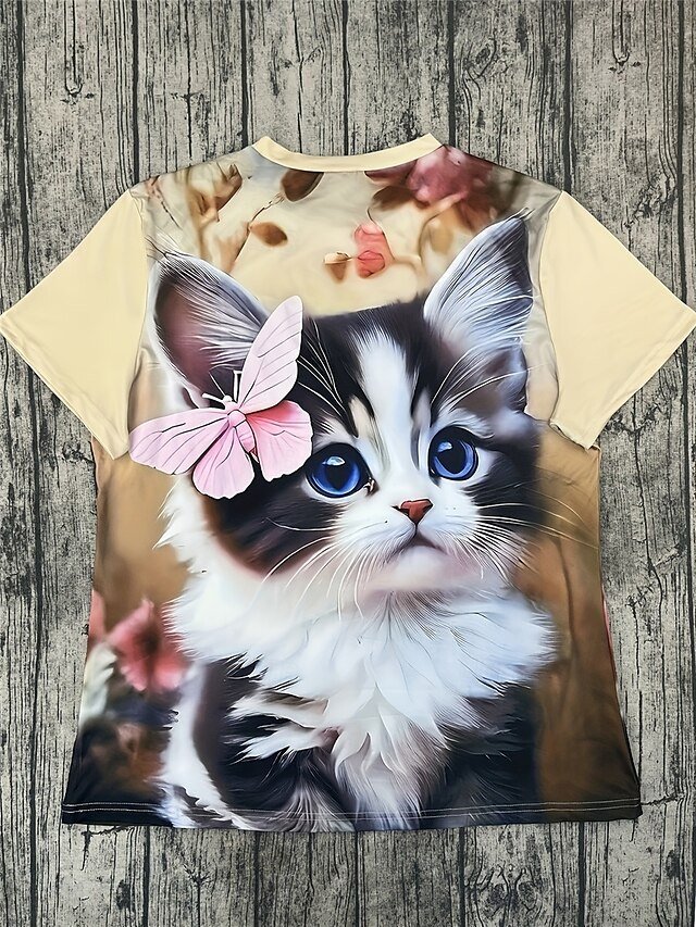 Casual Regular Print Round Neck Short Sleeve Top - Image 2