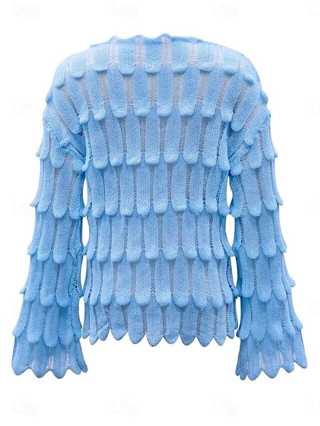 Casual Regular Pure Colour Crew Neck Long Sleeve Knit Top - Image 2