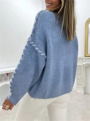 Casual Regular Pure Colour Crew Neck Long Sleeve Sweater - Image 3
