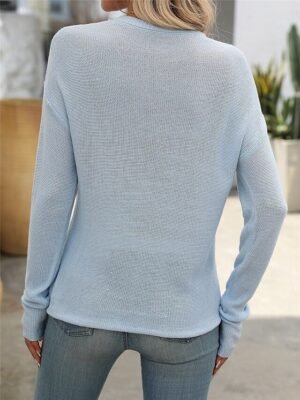 Casual Regular Pure Colour Crew Neck Long Sleeve Knit Jumper - Image 7