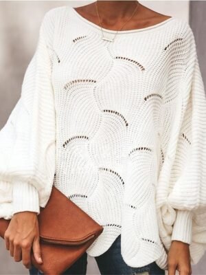 Casual Regular Pure Colour Ribbed Crew Neck Long Sleeve Knit Jumper - Image 3