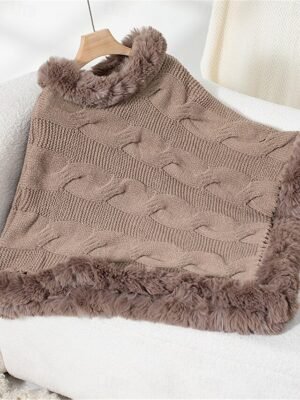 Casual Regular Pure Colour Ribbed Turtleneck Long Sleeve Knit Tops - Image 3