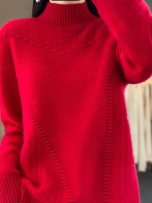 Casual Regular Pure Colour Ribbed Turtleneck Long Sleeve Sweater - Image 4