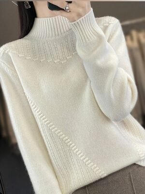 Casual Regular Pure Colour Ribbed Turtleneck Long Sleeve Sweater - Image 5