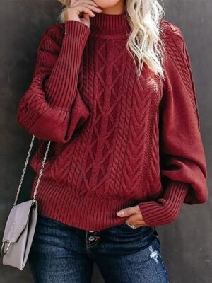Casual Regular Pure Colour Turtleneck Long Sleeve Sweater - Image 1