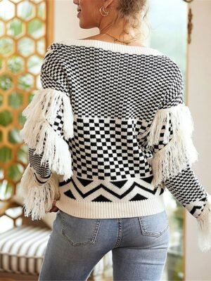 Casual Regular Pure Colour V Neck Long Sleeve Knitted Top - Image 2