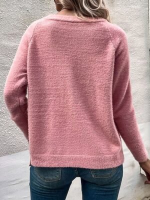 Casual Regular Pure Colour V Neck Long Sleeve Cardigan - Image 2