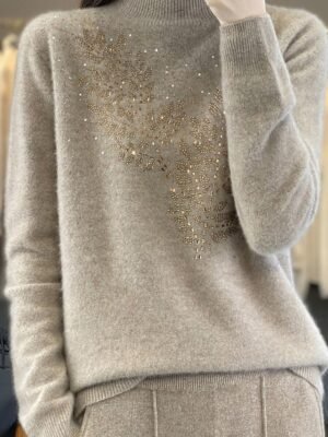 Casual Regular Pure Ribbed Stand Collar Long Sleeve Sweater - Image 5