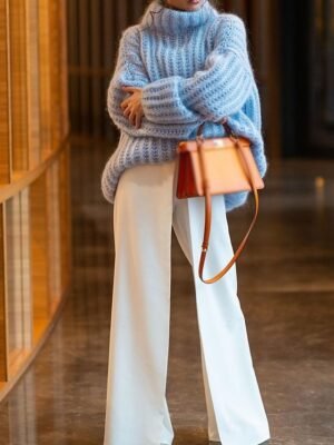 Casual Regular Pure Turtleneck Long Sleeve Jumper - Image 6