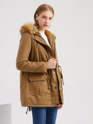 Casual Regular Solid Colour Hoodie Zipper Long Sleeve Coat - Image 3