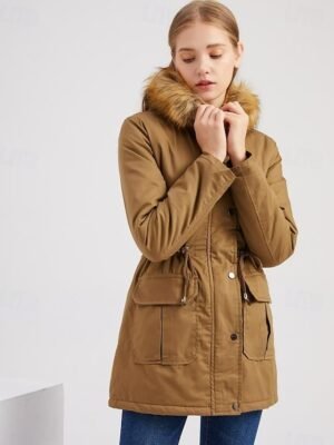 Casual Regular Solid Colour Hoodie Zipper Long Sleeve Coat - Image 5