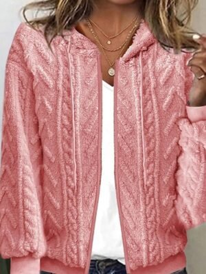 Casual Regular Solid Hooded Long Sleeve Cardigan - Image 1