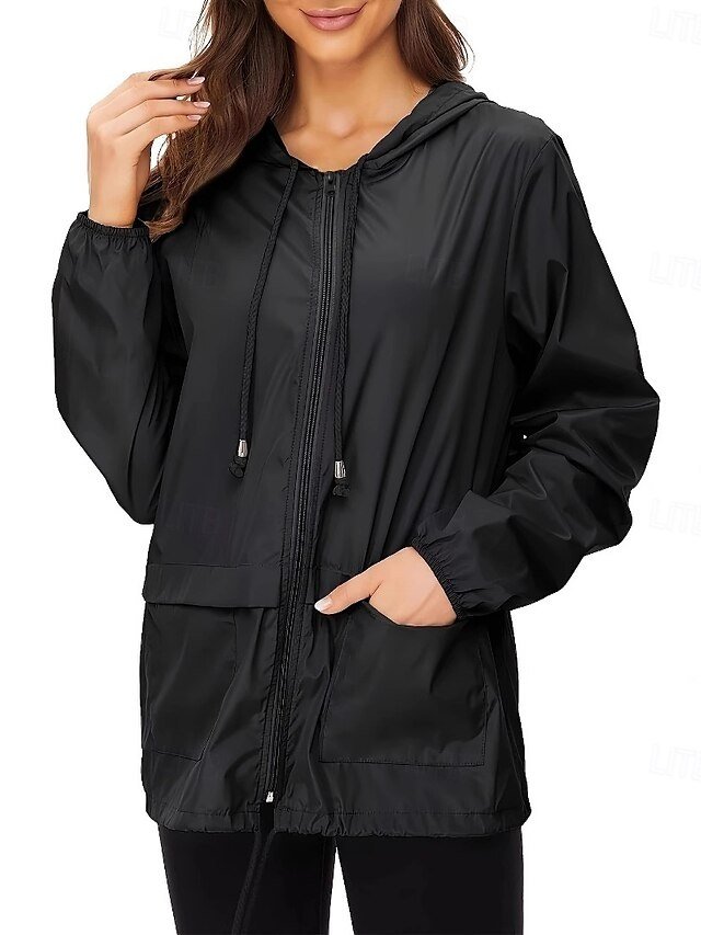 Casual Regular Solid Hooded Long Sleeve Jacket - Image 1
