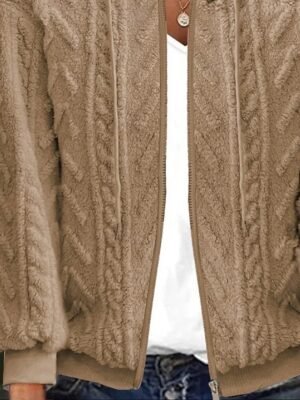 Casual Regular Solid Hooded Long Sleeve Chunky Cardigan - Image 3