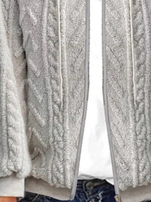 Casual Regular Solid Hooded Long Sleeve Cardigan - Image 3