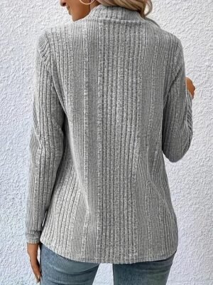 Casual Regular Solid Open Front Long Sleeve Asymmetric Hem Cardigan Coat - Image 3