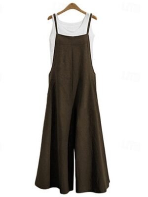 Casual Regular Solid Sleeveless Wide Leg Jumpsuit - Image 2