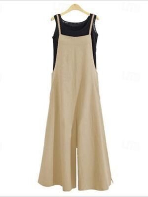 Casual Regular Solid Sleeveless Wide Leg Jumpsuit - Image 6