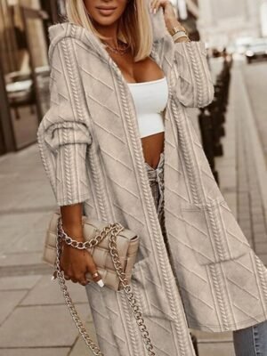 Casual Regular Solid Turndown Long Sleeve Coat - Image 1