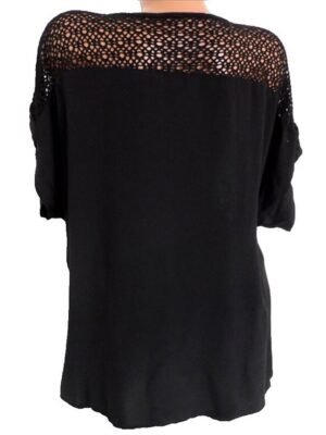 Casual Regular Solid V Neck Half Sleeve White Lace Blouse - Image 8