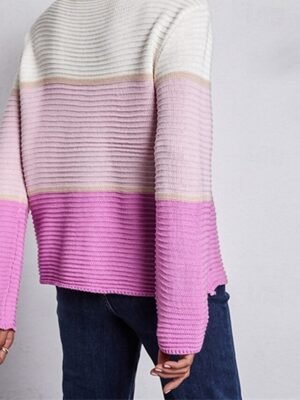 Casual Regular Striped Crew Neck Long Sleeve Knit Top - Image 4