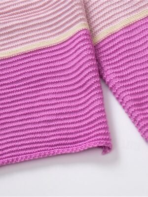 Casual Regular Striped Crew Neck Long Sleeve Knit Top - Image 6