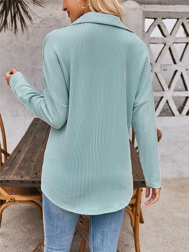 Casual Regular Striped Plaid Long Sleeve Jacket - Image 2