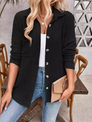 Casual Regular Striped Plaid Long Sleeve Jacket - Image 9