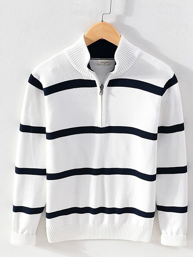 Casual Regular Striped Turtleneck Long Sleeve Regular Top - Image 1