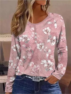 Casual Regular Striped V Neck Long Sleeve Tops - Image 3