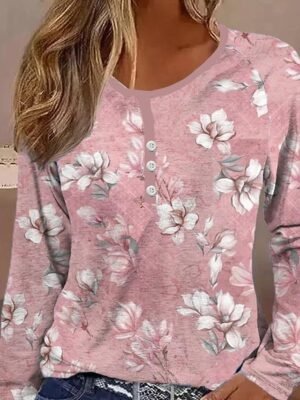 Casual Regular Striped V Neck Long Sleeve Tops - Image 4