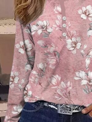 Casual Regular Striped V Neck Long Sleeve Tops - Image 5