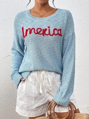 Casual Ribbed Knit Crew Neck Long Sleeve Jumper - Image 4