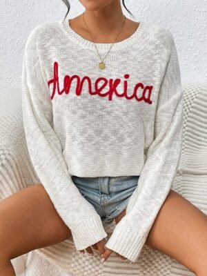 Casual Ribbed Knit Crew Neck Long Sleeve Jumper - Image 6