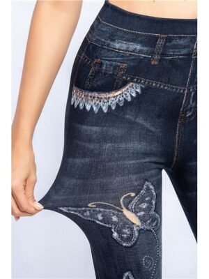 Casual Slim Fit 3D Print High Waist Full Length Leggings - Image 7