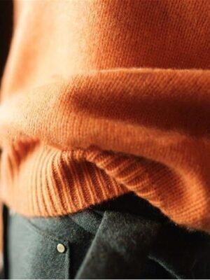 Casual Soft Ribbed Turtleneck Long Sleeve Regular Knit Top - Image 5