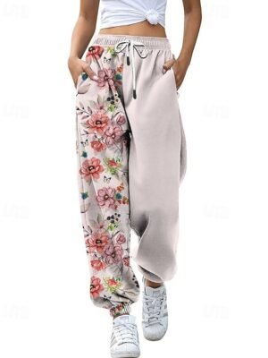 Casual Straight Floral Natural Full Length Slacks - Image 7