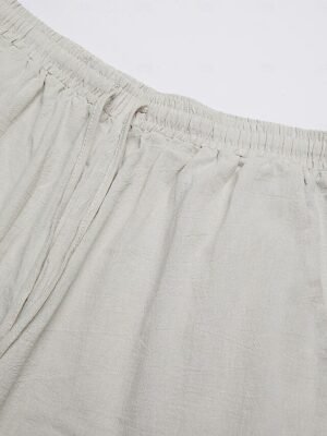 Casual Wide Leg Plain Drawstring Full Length Trousers - Image 6