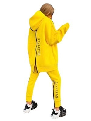 Casual Winter Patchwork Hoodie Long Sleeve Tracksuit - Image 3