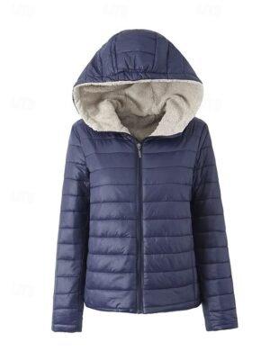 Chic Fitted Solid Lapel Long Sleeve Short Cotton-Padded Jacket - Image 4