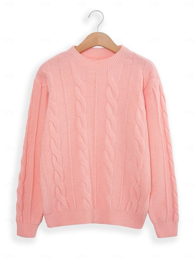 Classic Fuzzy Knit Crew Neck Long Sleeve Sweater - Image 2
