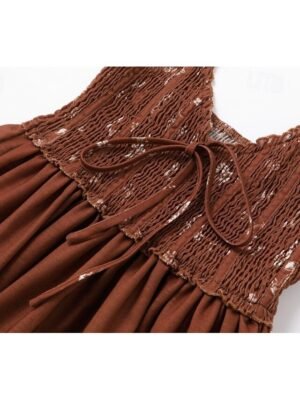 Classic Regular Fit Flower Spaghetti Strap Sleeveless Mini Slip Dress - Image 7