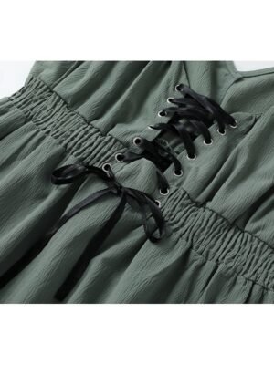 Classic Regular Fit Plain Spaghetti Strap Sleeveless Mini Slip Dress - Image 8