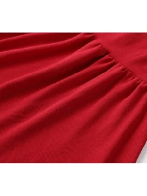 Classic Regular Fit Plain V Neck Long Sleeve Mini Dress - Image 8