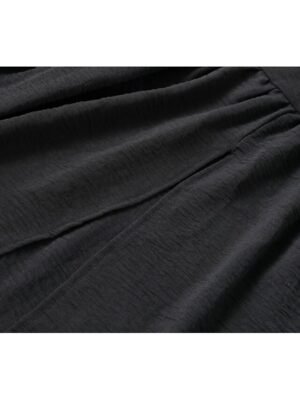 Classic Regular Plain V Neck Long Sleeve Midi Dress - Image 7