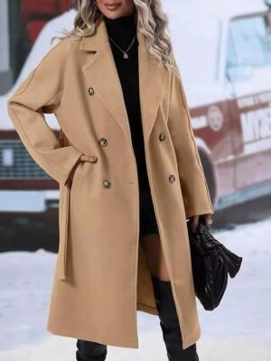 Contemporary Regular Fit Solid Colour Long Sleeve Winter Coat - Image 1