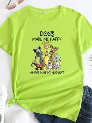 Daily Regular Dog U Neck Short Sleeve T-Shirt - Image 11