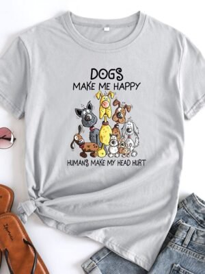 Daily Regular Dog U Neck Short Sleeve T-Shirt - Image 13